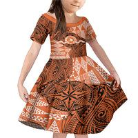 Personalised Tonga Tailulu College Family Matching Mermaid Dress and Hawaiian Shirt Since 1967 Special Kupesi Pattern Version 2 LT9 Daughter's Dress Black - Polynesian Pride