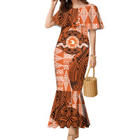 Personalised Tonga Tailulu College Family Matching Mermaid Dress and Hawaiian Shirt Since 1967 Special Kupesi Pattern Version 2 LT9 Mom's Dress Black - Polynesian Pride