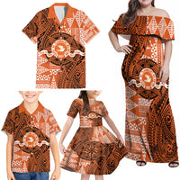 Personalised Tonga Tailulu College Family Matching Off Shoulder Maxi Dress and Hawaiian Shirt Since 1967 Special Kupesi Pattern Version 2 LT9 - Polynesian Pride