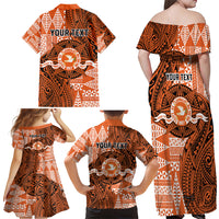Personalised Tonga Tailulu College Family Matching Off Shoulder Maxi Dress and Hawaiian Shirt Since 1967 Special Kupesi Pattern Version 2 LT9 - Polynesian Pride