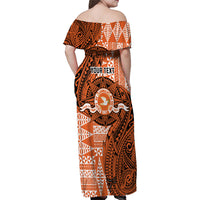 Personalised Tonga Tailulu College Family Matching Off Shoulder Maxi Dress and Hawaiian Shirt Since 1967 Special Kupesi Pattern Version 2 LT9 - Polynesian Pride