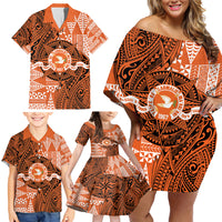 Personalised Tonga Tailulu College Family Matching Off Shoulder Short Dress and Hawaiian Shirt Since 1967 Special Kupesi Pattern Version 2 LT9 - Polynesian Pride