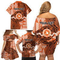 Personalised Tonga Tailulu College Family Matching Off Shoulder Short Dress and Hawaiian Shirt Since 1967 Special Kupesi Pattern Version 2 LT9 - Polynesian Pride
