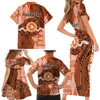 Personalised Tonga Tailulu College Family Matching Short Sleeve Bodycon Dress and Hawaiian Shirt Since 1967 Special Kupesi Pattern Version 2 LT9 - Polynesian Pride