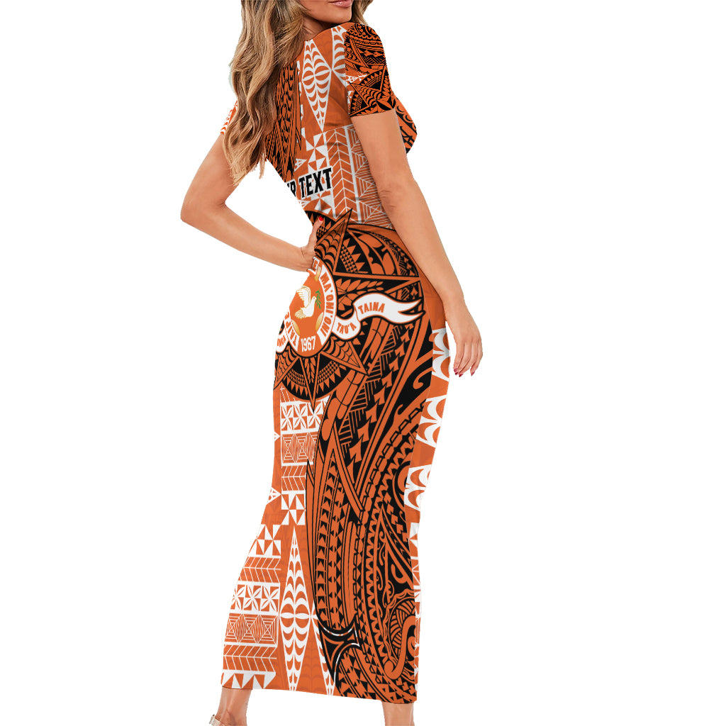 Personalised Tonga Tailulu College Family Matching Short Sleeve Bodycon Dress and Hawaiian Shirt Since 1967 Special Kupesi Pattern Version 2 LT9 - Polynesian Pride