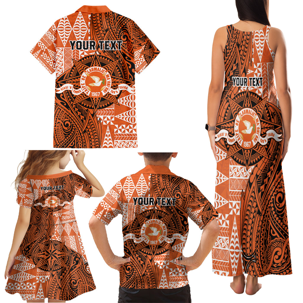 Personalised Tonga Tailulu College Family Matching Tank Maxi Dress and Hawaiian Shirt Since 1967 Special Kupesi Pattern Version 2 LT9 - Polynesian Pride