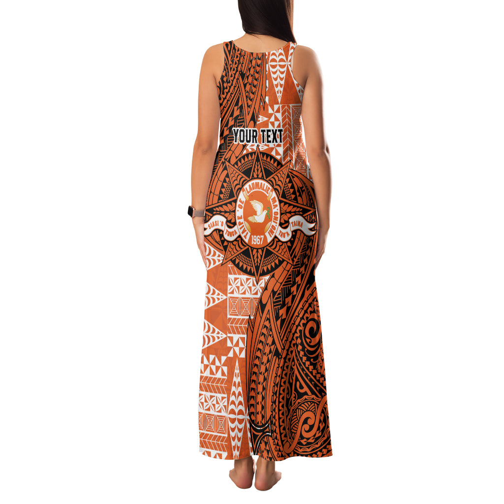 Personalised Tonga Tailulu College Family Matching Tank Maxi Dress and Hawaiian Shirt Since 1967 Special Kupesi Pattern Version 2 LT9 - Polynesian Pride