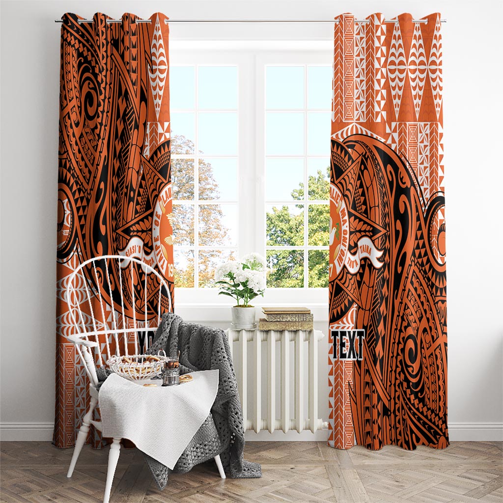 Personalised Tonga Tailulu College Window Curtain Since 1967 Special Kupesi Pattern Version 2