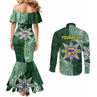 Personalised Tonga Takuilau College Couples Matching Mermaid Dress and Long Sleeve Button Shirt Since 1975 Special Kupesi Pattern LT9 - Polynesian Pride
