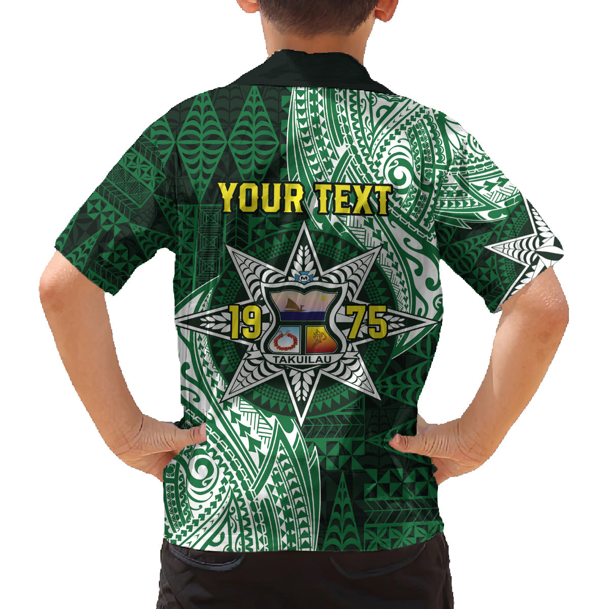 Personalised Tonga Takuilau College Family Matching Off The Shoulder Long Sleeve Dress and Hawaiian Shirt Since 1975 Special Kupesi Pattern LT9 - Polynesian Pride