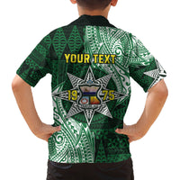 Personalised Tonga Takuilau College Family Matching Off The Shoulder Long Sleeve Dress and Hawaiian Shirt Since 1975 Special Kupesi Pattern LT9 - Polynesian Pride