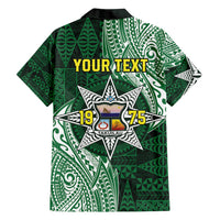Personalised Tonga Takuilau College Family Matching Off Shoulder Maxi Dress and Hawaiian Shirt Since 1975 Special Kupesi Pattern LT9 - Polynesian Pride