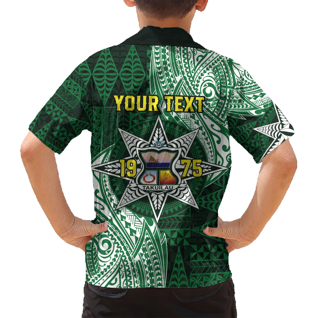 Personalised Tonga Takuilau College Family Matching Off Shoulder Short Dress and Hawaiian Shirt Since 1975 Special Kupesi Pattern LT9 - Polynesian Pride