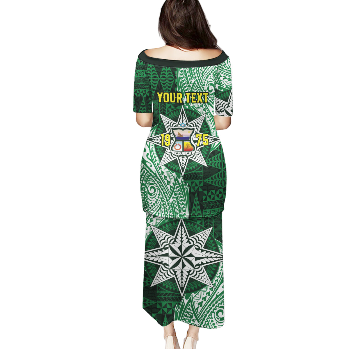 Personalised Tonga Takuilau College Family Matching Puletasi and Hawaiian Shirt Since 1975 Special Kupesi Pattern LT9 - Polynesian Pride