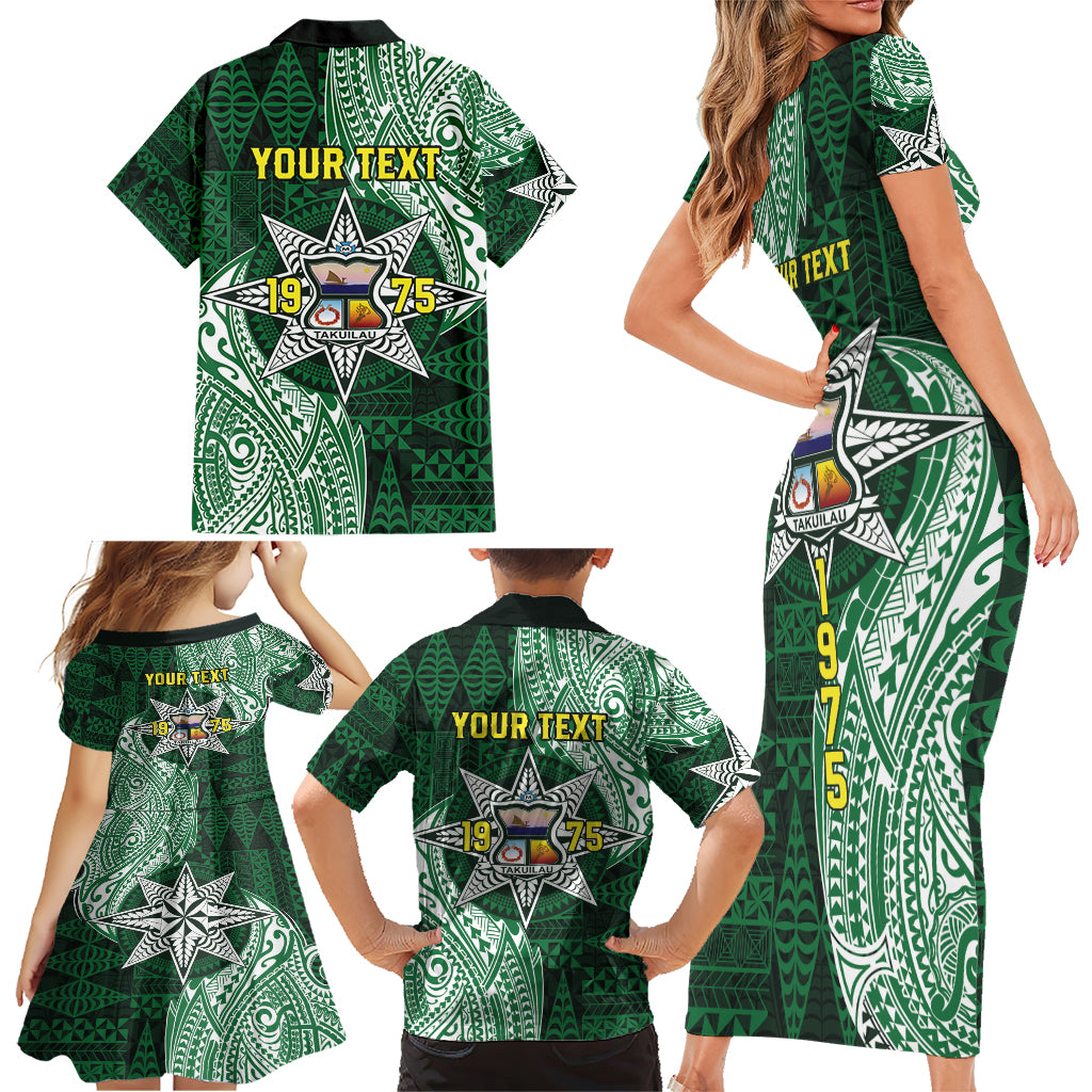 Personalised Tonga Takuilau College Family Matching Short Sleeve Bodycon Dress and Hawaiian Shirt Since 1975 Special Kupesi Pattern LT9 - Polynesian Pride