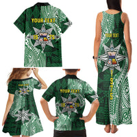 Personalised Tonga Takuilau College Family Matching Tank Maxi Dress and Hawaiian Shirt Since 1975 Special Kupesi Pattern LT9 - Polynesian Pride