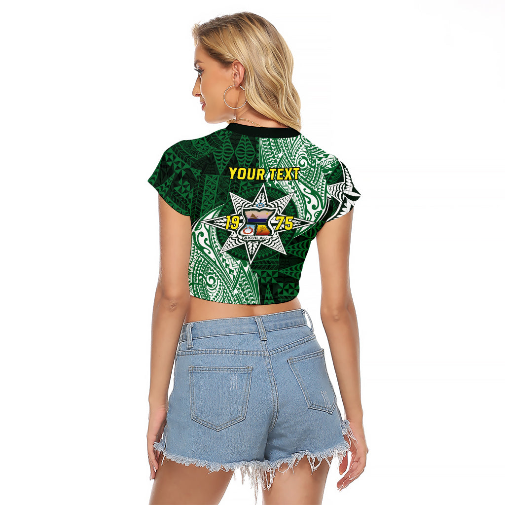 Personalised Tonga Takuilau College Raglan Cropped T Shirt Since 1975 Special Kupesi Pattern