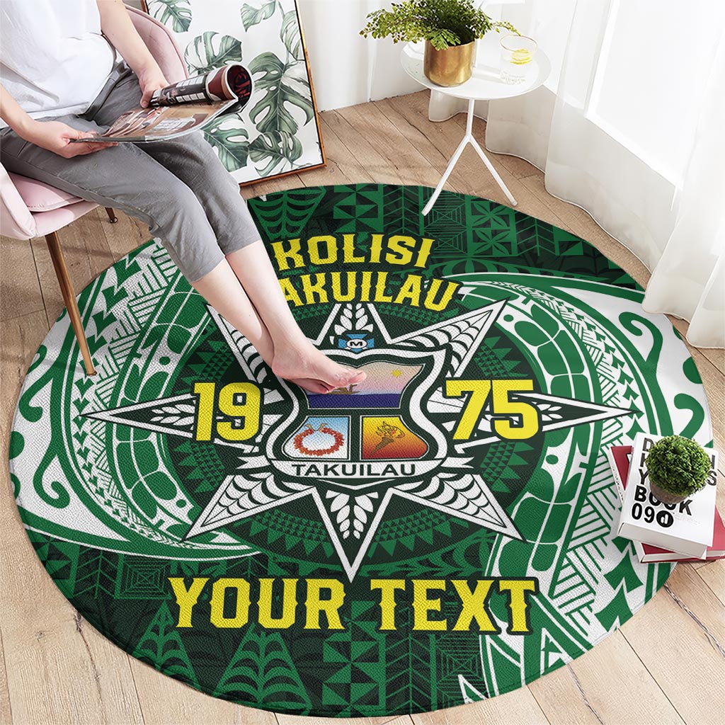 Personalised Tonga Takuilau College Round Carpet Since 1975 Special Kupesi Pattern LT9 - Polynesian Pride