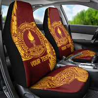 Personalised Tonga Beulah College Car Seat Cover Since 1938 Special Kupesi Pattern LT9 - Polynesian Pride