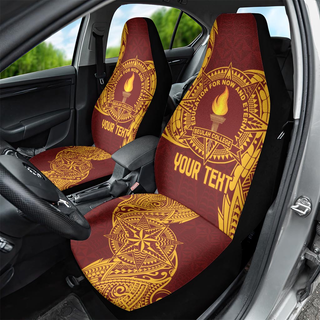 Personalised Tonga Beulah College Car Seat Cover Since 1938 Special Kupesi Pattern LT9 - Polynesian Pride