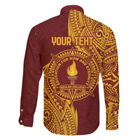 Personalised Tonga Beulah College Family Matching Long Sleeve Bodycon Dress and Hawaiian Shirt Since 1938 Special Kupesi Pattern LT9 - Polynesian Pride