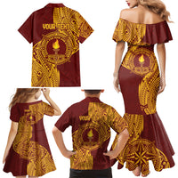Personalised Tonga Beulah College Family Matching Mermaid Dress and Hawaiian Shirt Since 1938 Special Kupesi Pattern LT9 - Polynesian Pride