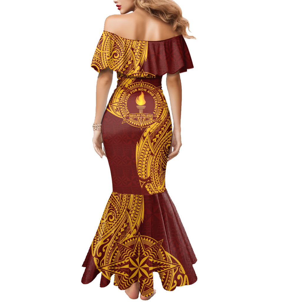 Personalised Tonga Beulah College Family Matching Mermaid Dress and Hawaiian Shirt Since 1938 Special Kupesi Pattern LT9 - Polynesian Pride