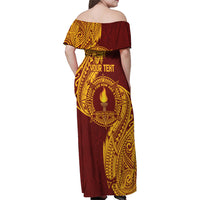 Personalised Tonga Beulah College Family Matching Off Shoulder Maxi Dress and Hawaiian Shirt Since 1938 Special Kupesi Pattern LT9 - Polynesian Pride