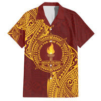Personalised Tonga Beulah College Family Matching Short Sleeve Bodycon Dress and Hawaiian Shirt Since 1938 Special Kupesi Pattern LT9 Dad's Shirt - Short Sleeve Gold - Polynesian Pride