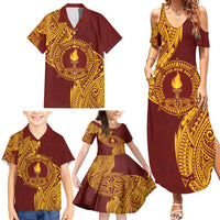 Personalised Tonga Beulah College Family Matching Summer Maxi Dress and Hawaiian Shirt Since 1938 Special Kupesi Pattern LT9 - Polynesian Pride