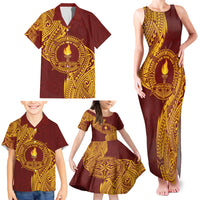 Personalised Tonga Beulah College Family Matching Tank Maxi Dress and Hawaiian Shirt Since 1938 Special Kupesi Pattern LT9 - Polynesian Pride