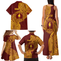 Personalised Tonga Beulah College Family Matching Tank Maxi Dress and Hawaiian Shirt Since 1938 Special Kupesi Pattern LT9 - Polynesian Pride