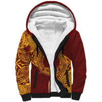 Personalised Tonga Beulah College Sherpa Hoodie Since 1938 Special Kupesi Pattern LT9 Unisex Gold - Polynesian Pride