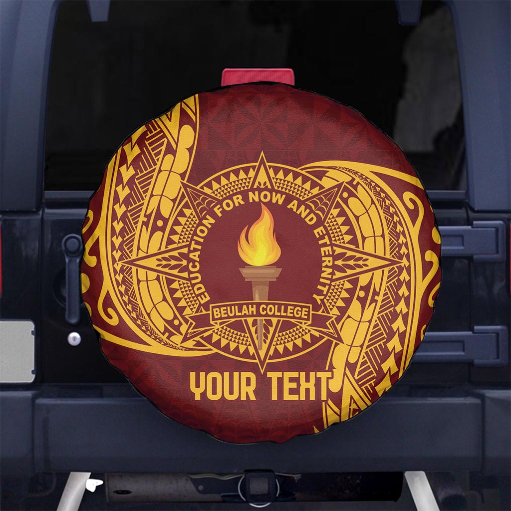 Personalised Tonga Beulah College Spare Tire Cover Since 1938 Special Kupesi Pattern LT9 - Polynesian Pride
