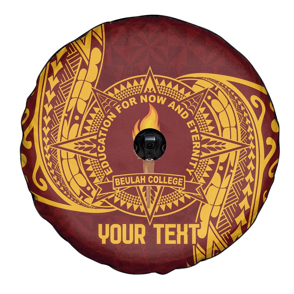 Personalised Tonga Beulah College Spare Tire Cover Since 1938 Special Kupesi Pattern LT9 - Polynesian Pride