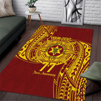 Personalised Tonga High School 77th Anniversary Area Rug Special Kupesi Pattern LT9 Gold - Polynesian Pride