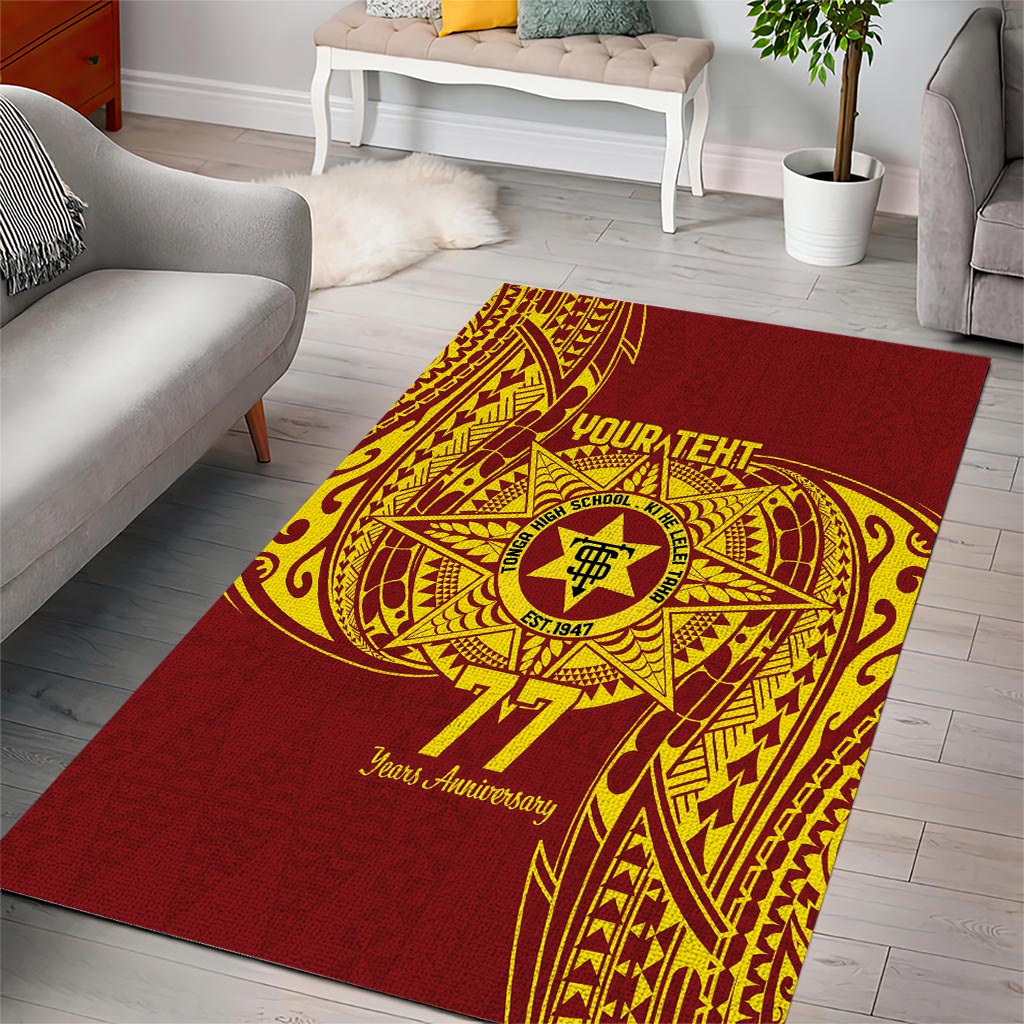 Personalised Tonga High School 77th Anniversary Area Rug Special Kupesi Pattern LT9 - Polynesian Pride