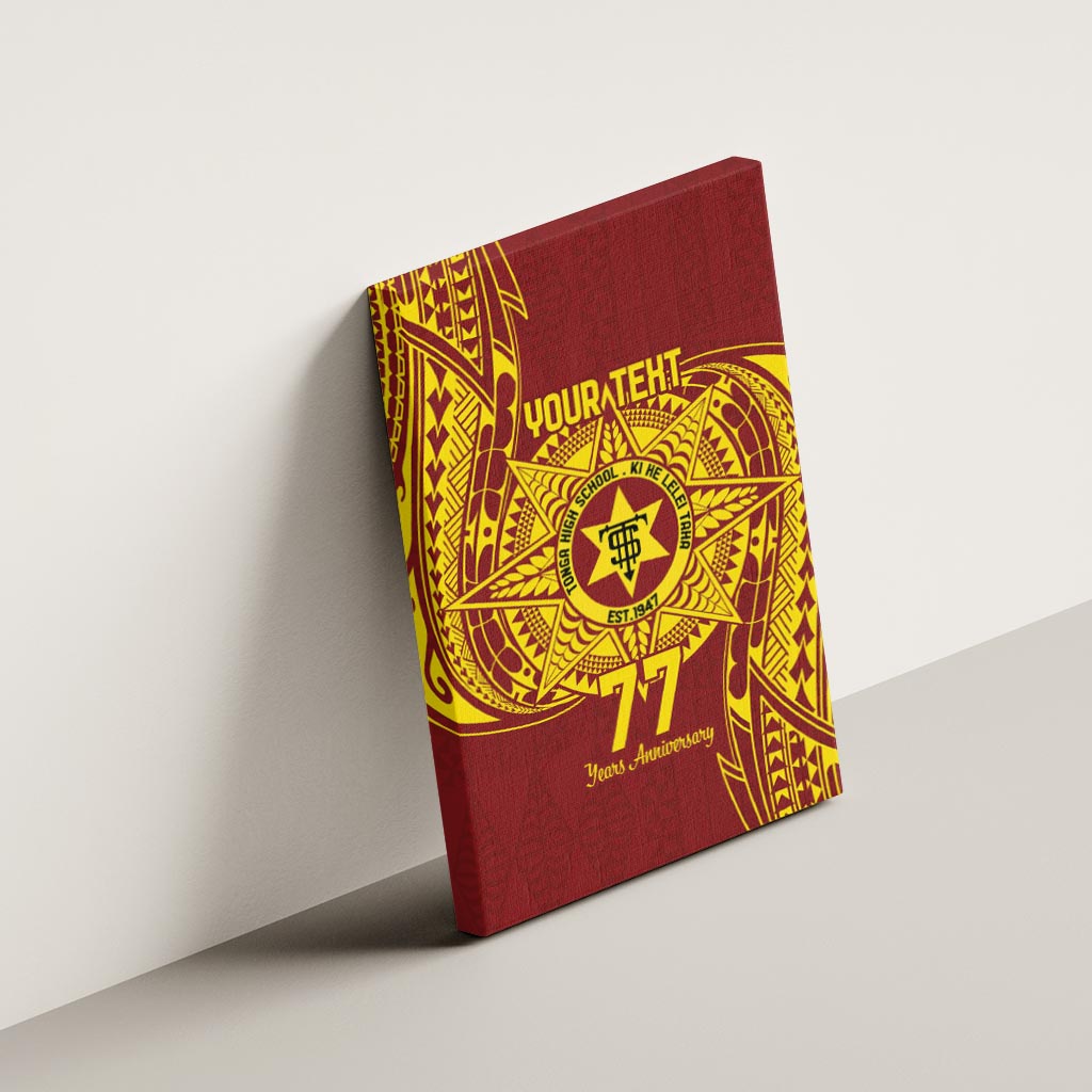 Personalised Tonga High School 77th Anniversary Canvas Wall Art Special Kupesi Pattern