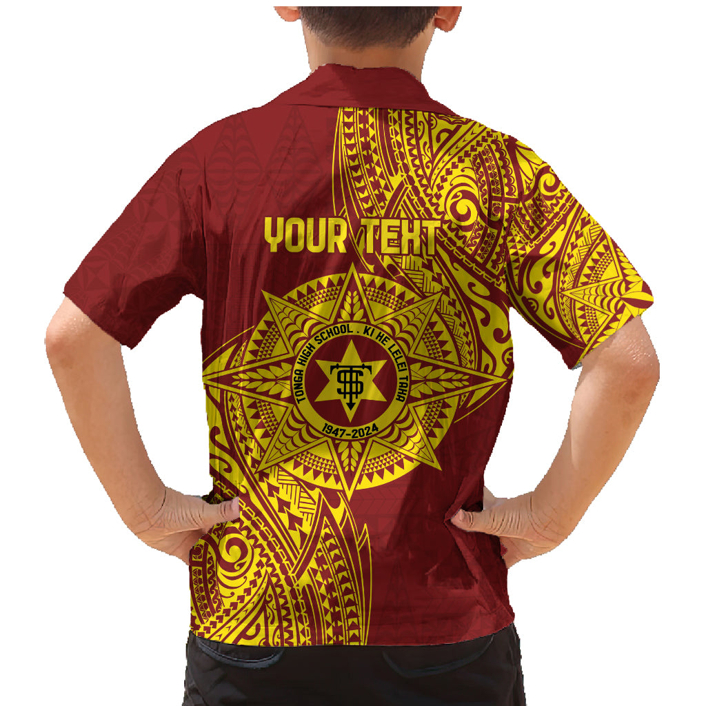 Personalised Tonga High School 77th Anniversary Family Matching Mermaid Dress and Hawaiian Shirt Special Kupesi Pattern LT9 - Polynesian Pride