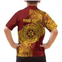 Personalised Tonga High School 77th Anniversary Family Matching Mermaid Dress and Hawaiian Shirt Special Kupesi Pattern LT9 - Polynesian Pride