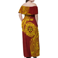 Personalised Tonga High School 77th Anniversary Family Matching Off Shoulder Maxi Dress and Hawaiian Shirt Special Kupesi Pattern LT9 - Polynesian Pride