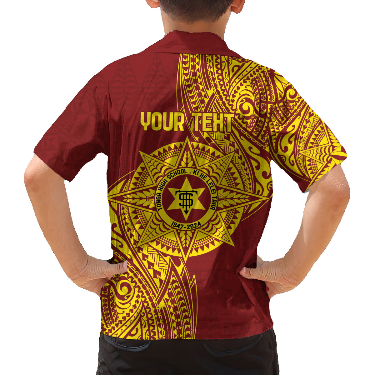 Personalised Tonga High School 77th Anniversary Family Matching Puletasi and Hawaiian Shirt Special Kupesi Pattern
