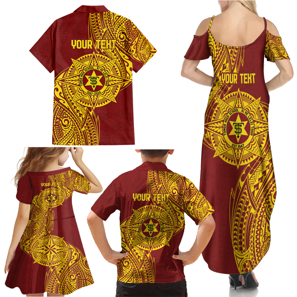 Personalised Tonga High School 77th Anniversary Family Matching Summer Maxi Dress and Hawaiian Shirt Special Kupesi Pattern LT9 - Polynesian Pride