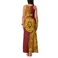 Personalised Tonga High School 77th Anniversary Family Matching Tank Maxi Dress and Hawaiian Shirt Special Kupesi Pattern LT9 - Polynesian Pride