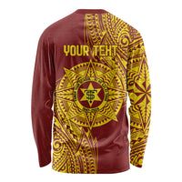 Personalised Tonga High School 77th Anniversary Long Sleeve Shirt Special Kupesi Pattern LT9 - Polynesian Pride