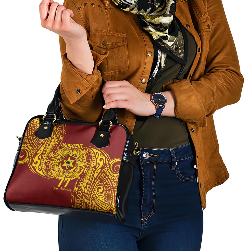 Personalised Tonga High School 77th Anniversary Shoulder Handbag Special Kupesi Pattern