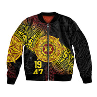 Personalised Tonga High School Bomber Jacket Since 1947 Special Kupesi Pattern LT9 Unisex Black - Polynesian Pride