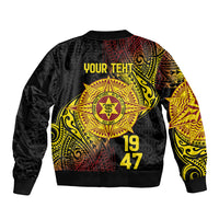 Personalised Tonga High School Bomber Jacket Since 1947 Special Kupesi Pattern LT9 - Polynesian Pride