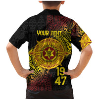 Personalised Tonga High School Family Matching Mermaid Dress and Hawaiian Shirt Since 1947 Special Kupesi Pattern LT9 - Polynesian Pride