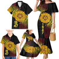 Personalised Tonga High School Family Matching Mermaid Dress and Hawaiian Shirt Since 1947 Special Kupesi Pattern LT9 - Polynesian Pride